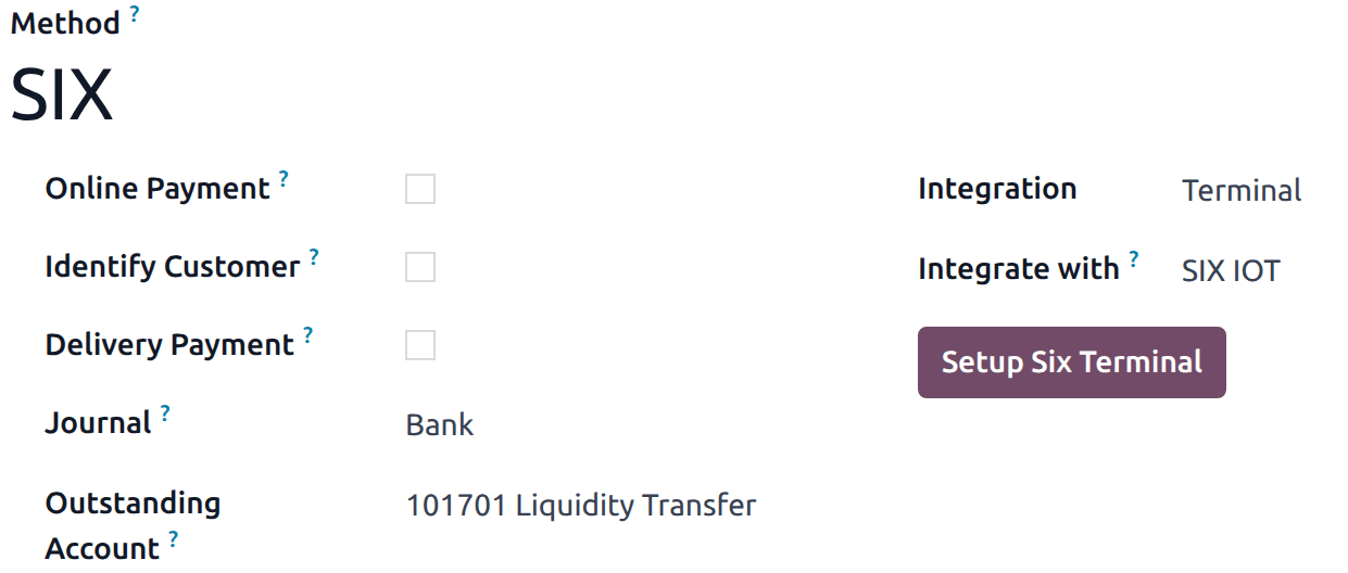Új fizetési mód létrehozása a SIX fizetési terminálhoz
