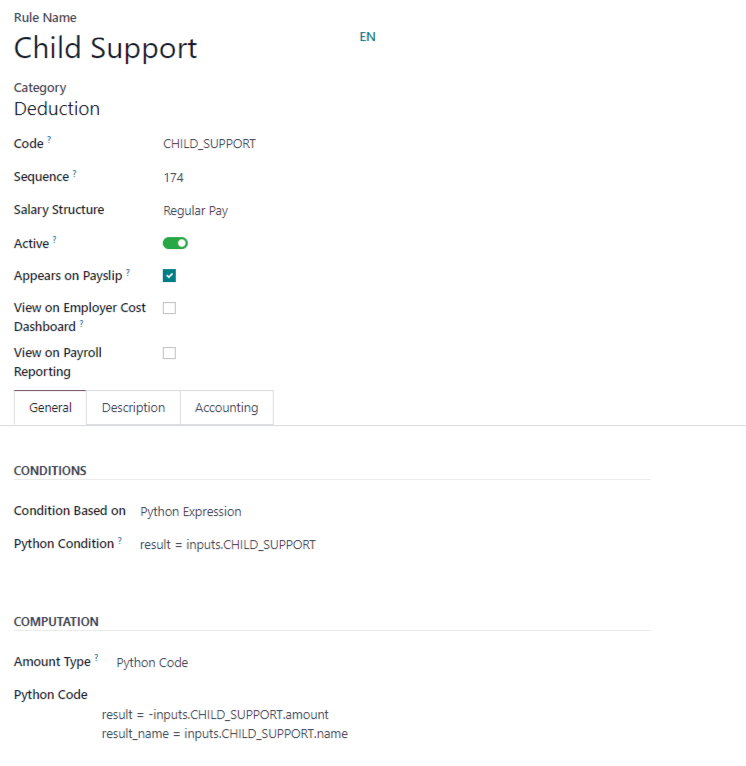 Adja meg az új szabály adatait az új szabály űrlapon.