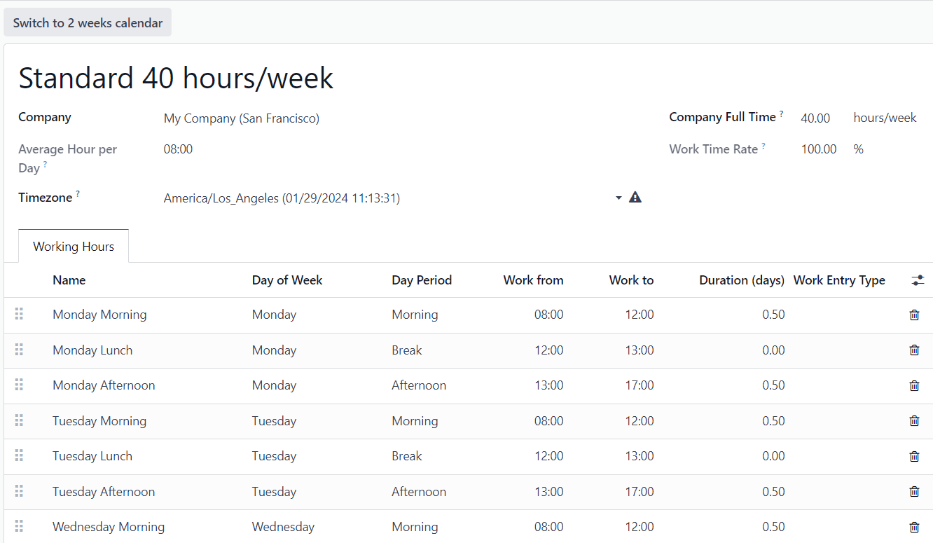 Új munkarend űrlap.