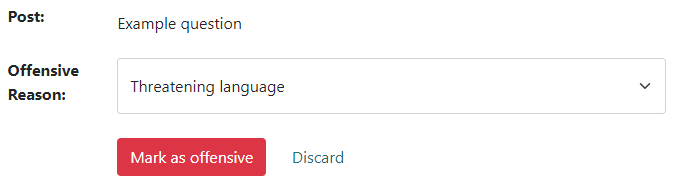 Sértő ok kiválasztása
