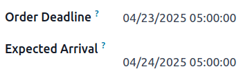 A rendelési határidő április 23-át, a várható érkezés április 24-ét mutatja.