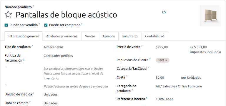 Számlázási politika konfigurációja a Termékekben.