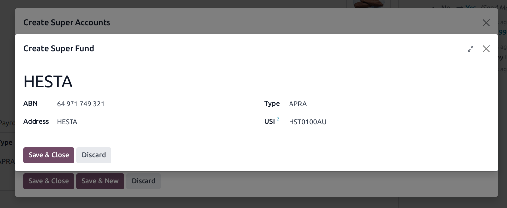 Egy szuperalap konfigurálása az ausztrál bérszámfejtési lokalizációhoz.