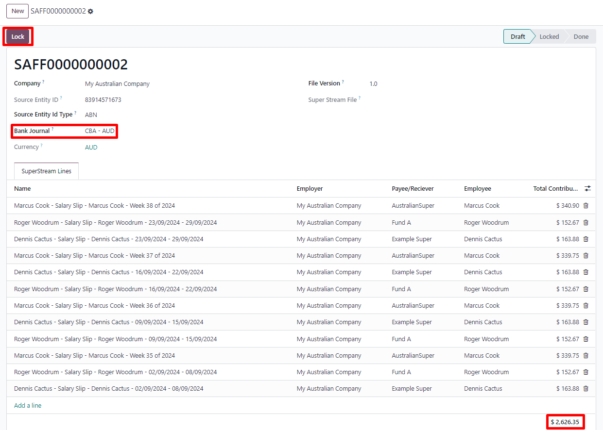 Példa egy nyugdíj fájlra.