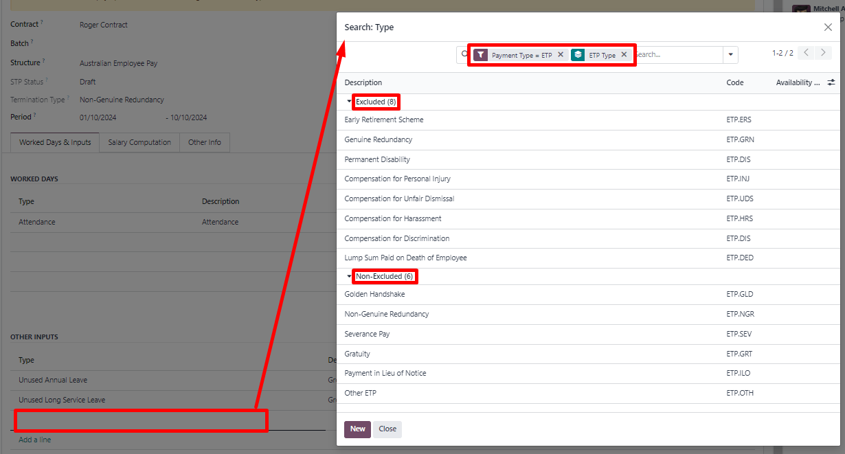 Munkaviszony megszűnésével kapcsolatos kifizetések hozzáadása.