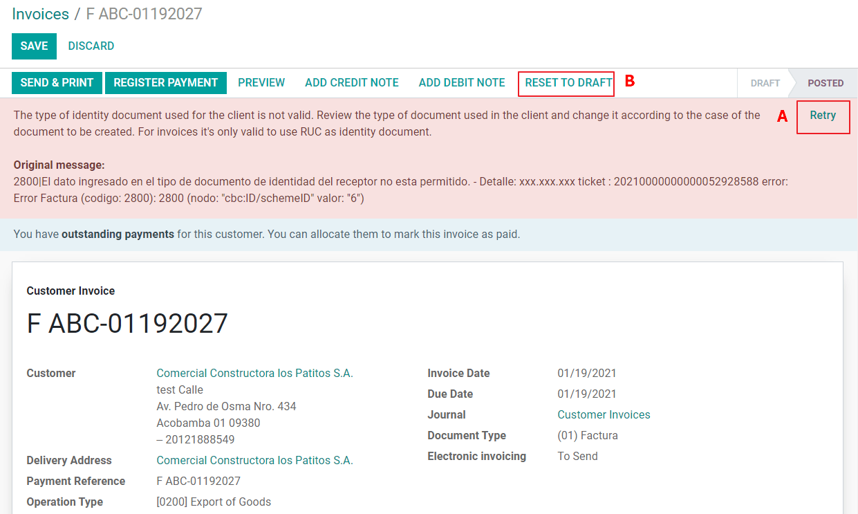 Gyakori hibák listája a számlákon.