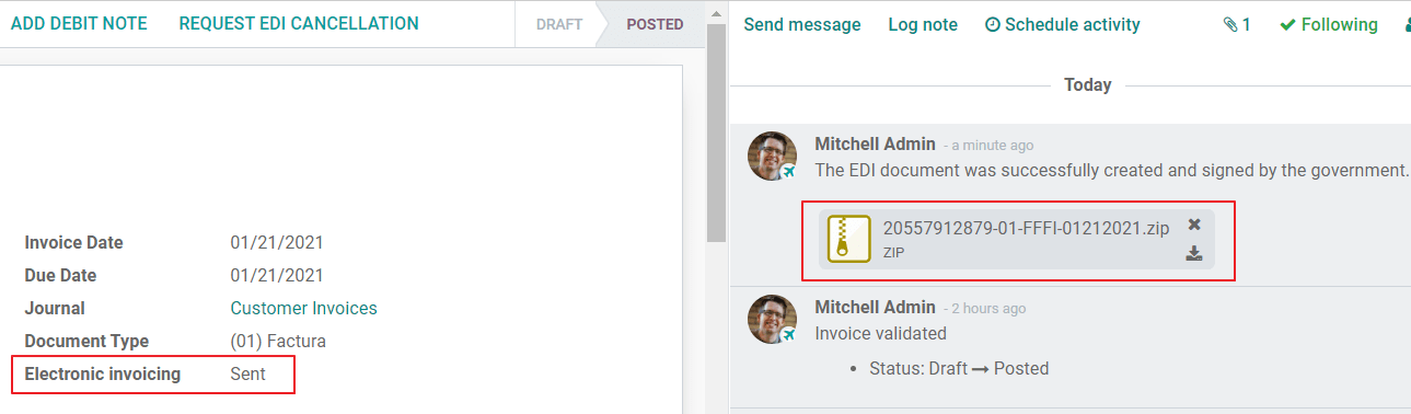 Üzenet a chatterben, amikor a számla érvényes.