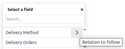 Select a related field.
