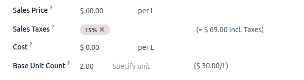 Egységköltség árazás a termék űrlapon.