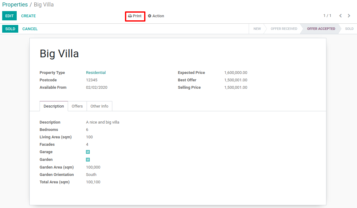 Nyomtatás menü gomb
