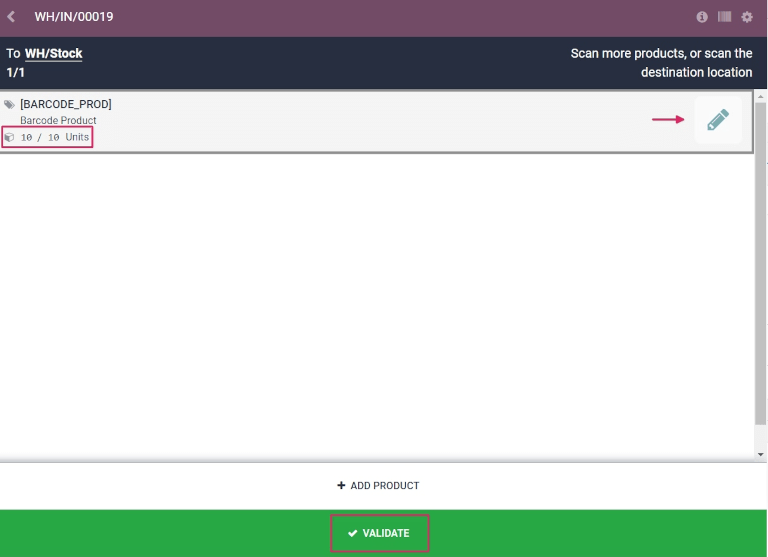 Átvételek áttekintése az érvényesítésre váró átvitelben.