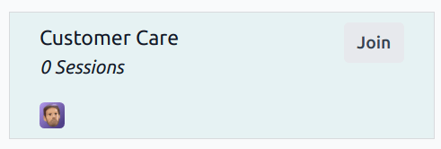Egy élő csevegési csatorna Kanban kártyájának nézete, kiemelve a csatlakozás gombot.