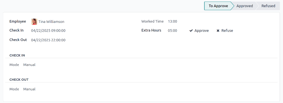 Részletes jelenléti nyilvántartás.