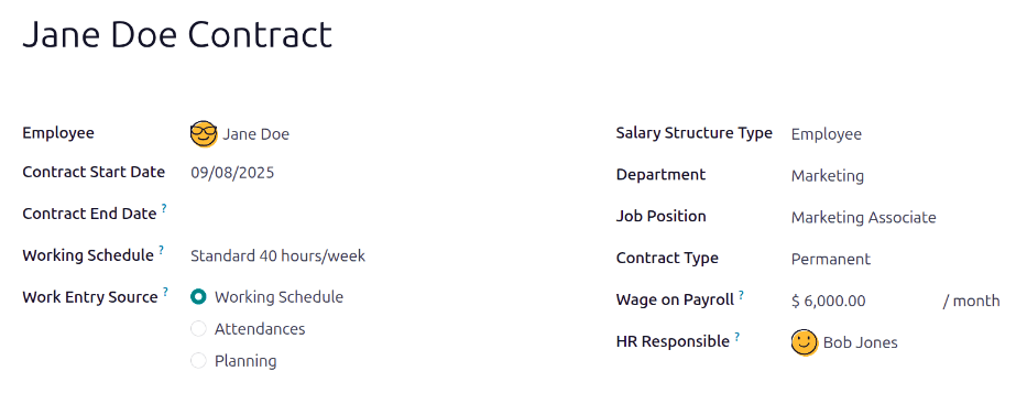 Új szerződés űrlap, amelyet ki kell tölteni új szerződés létrehozásakor.