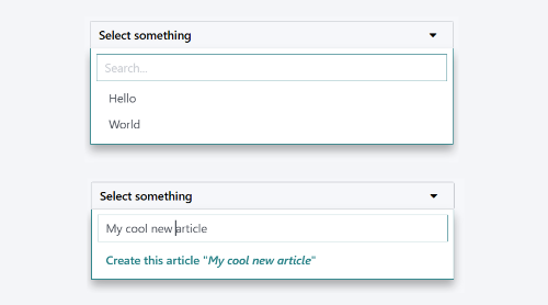A SelectMenu alsó területének testreszabási példája