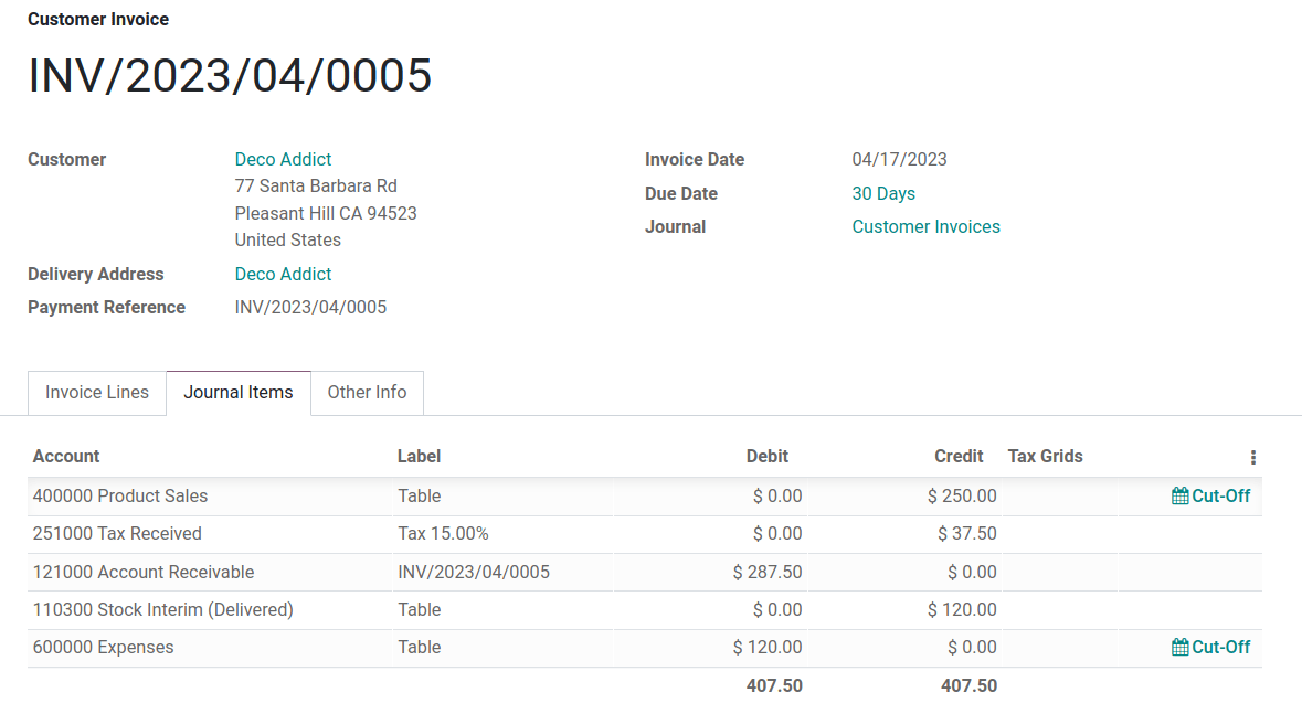Mutassa az eladási rendeléshez kapcsolódó napló tételeket.