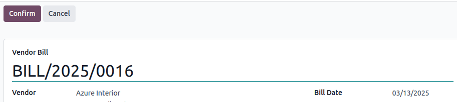 A beszállítói számla hivatkozási számának szerkesztése.