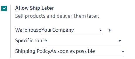 beállítások a későbbi szállítás funkció engedélyezéséhez és konfigurálásához