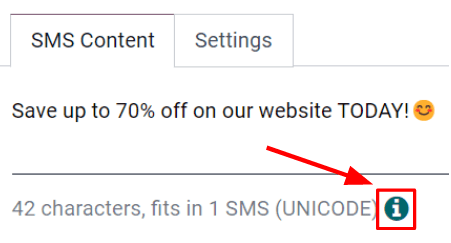 SMS ár ellenőrző ikon.
