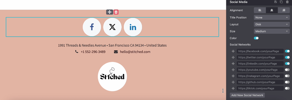 Közösségi Média belső tartalom blokk