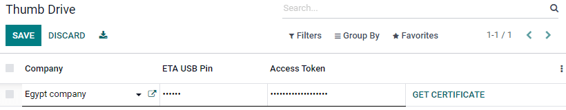 Új pendrive létrehozása egy egyiptomi vállalat e-számlázásához.