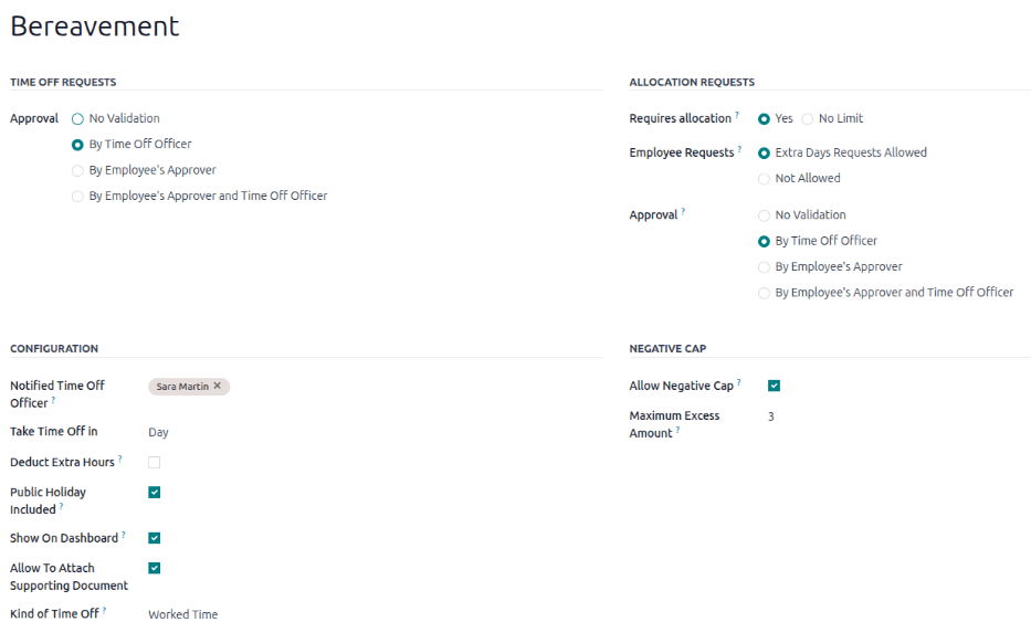 A szabadságtípus űrlap felső fele, minden információval kitöltve a betegszabadságra vonatkozóan.