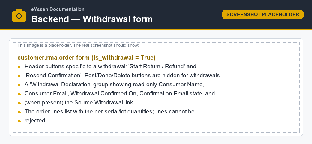 Withdrawal declaration form